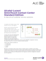 The Alcatel-Lucent OmniTouch Contact Center brochure.