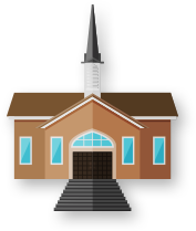 Drawing of a church building