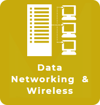 Yellow square that redirects to the data networking and wireless page