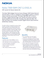 The Nokia 7368 ISAM ONT G-010G-A Brochure.