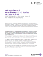 The Alcatel-Lucent OmniAccess 370 series brochure.