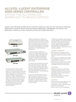 The Alcatel-Lucent OmniAccess 4000 series controller brochure.