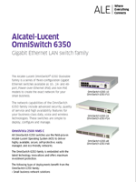 The Alcatel-Lucent OmniSwitch 6350 brochure.