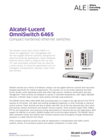 The Alcatel-Lucent OmniSwitch 6465 brochure.