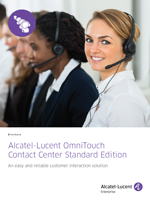 The Alcatel-Lucent OmniTouch Contact Center Standard Edition brochure.
