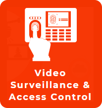 Orange square that redirects to the Video Surveillance and Access Control page